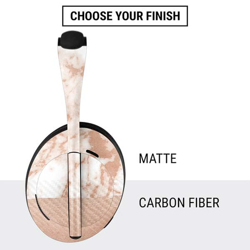 White Rose Gold Marble Bose Noise Cancelling Headphones 700 Skin
