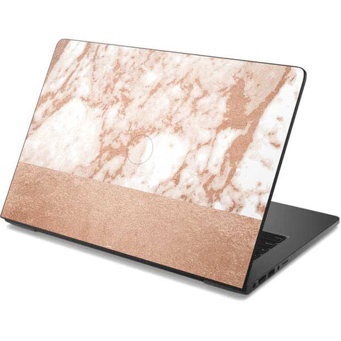 White Rose Gold Marble Dell Chromebook Skin