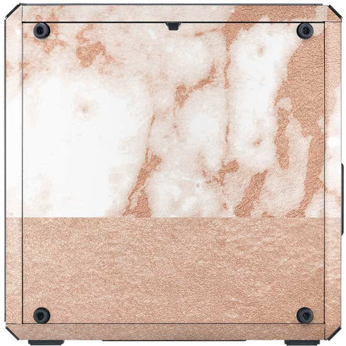 White Rose Gold Marble Cooler Master MasterBox Q300L Mini Tower Skin