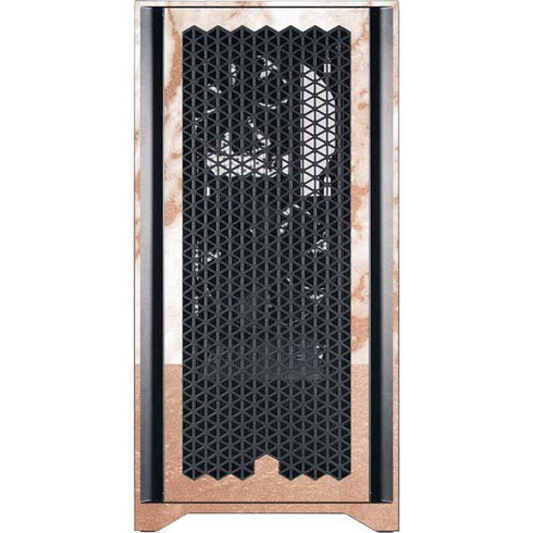 White Rose Gold Marble Corsair 4000D Tempered Glass Mid-Tower ATX Case Skin