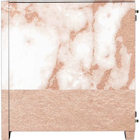 White Rose Gold Marble Corsair 4000D Tempered Glass Mid-Tower ATX Case Skin