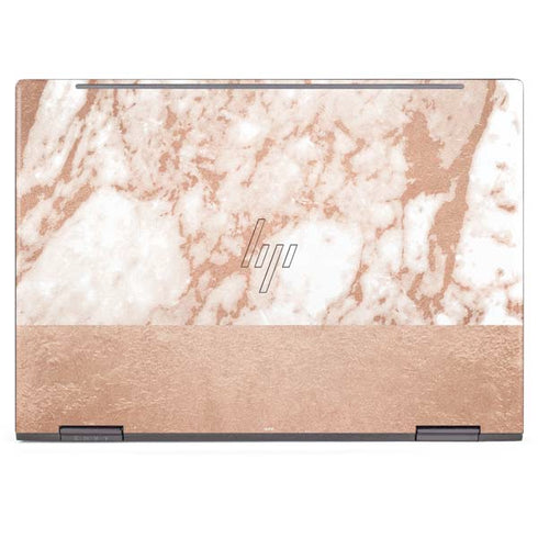 White Rose Gold Marble HP Envy Skin
