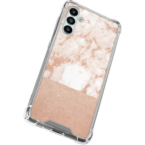 White Rose Gold Marble Galaxy A13 5G Clear Case