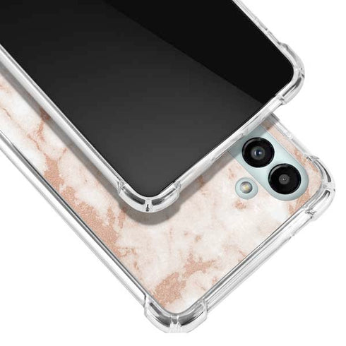 White Rose Gold Marble Galaxy A13 5G Clear Case