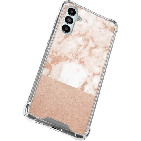 White Rose Gold Marble Galaxy A14 5G Clear Case