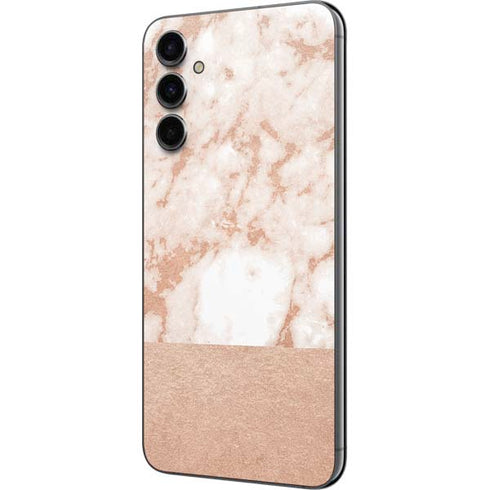 White Rose Gold Marble Galaxy A14 5G Skin