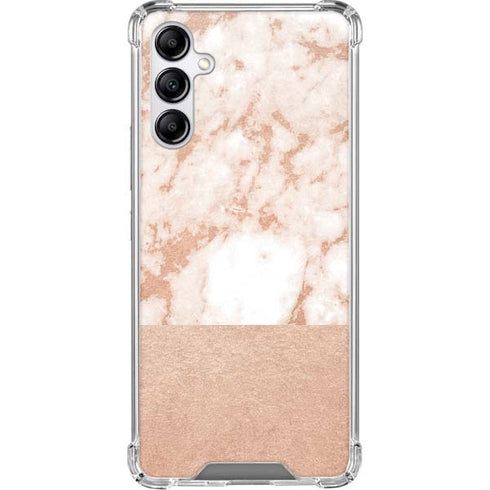 White Rose Gold Marble Galaxy A15 5G Clear Case