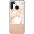White Rose Gold Marble Galaxy A21 Clear Case