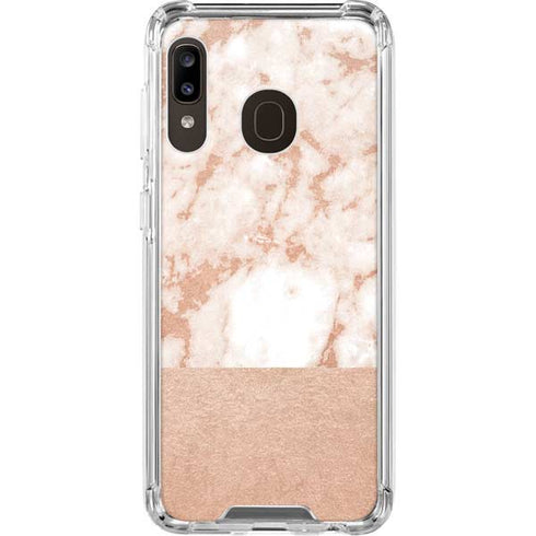 White Rose Gold Marble Galaxy A30 Clear Case
