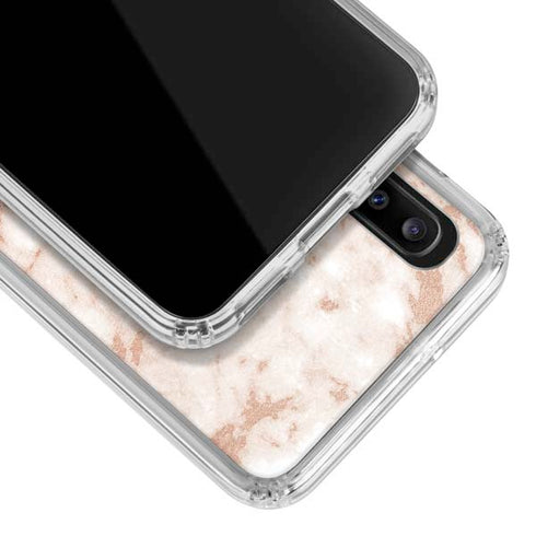 White Rose Gold Marble Galaxy A30 Clear Case