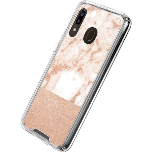 White Rose Gold Marble Galaxy A30 Clear Case