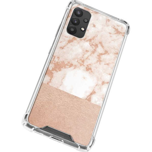 White Rose Gold Marble Galaxy A32 5G Clear Case