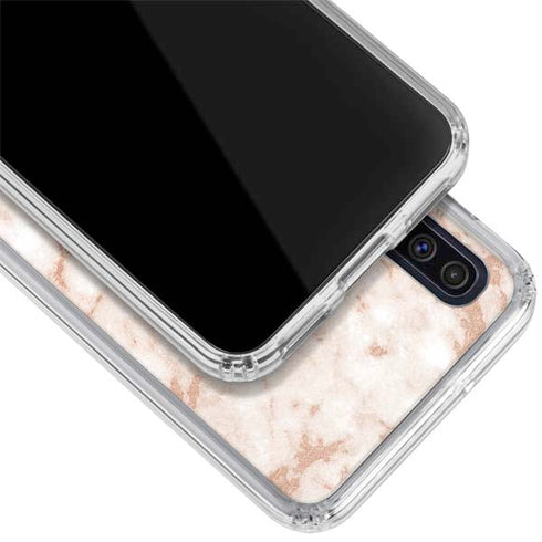 White Rose Gold Marble Galaxy A50 Clear Case