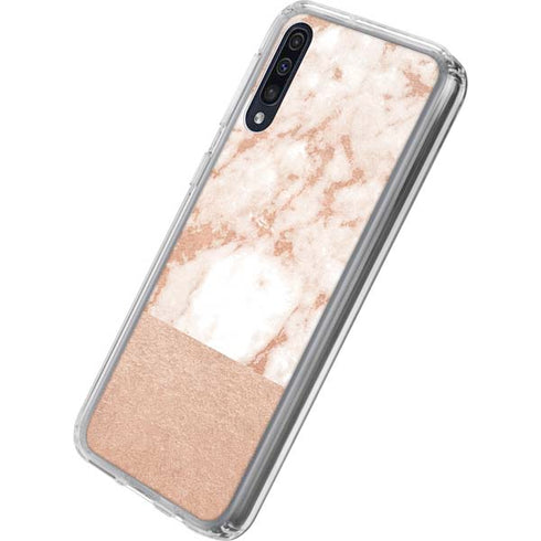 White Rose Gold Marble Galaxy A50 Clear Case