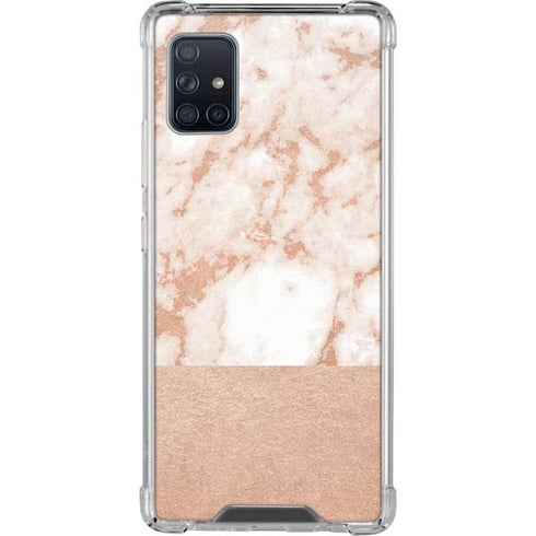 White Rose Gold Marble Galaxy A51 5G Clear Case