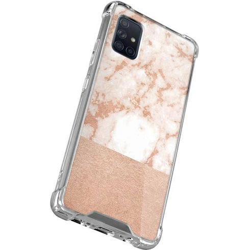 White Rose Gold Marble Galaxy A51 5G Clear Case