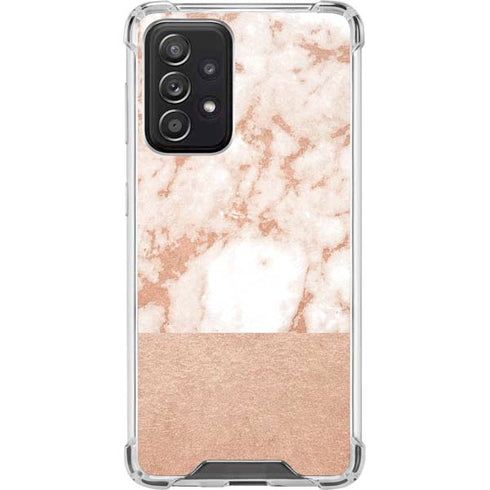 White Rose Gold Marble Galaxy A52 5G Clear Case