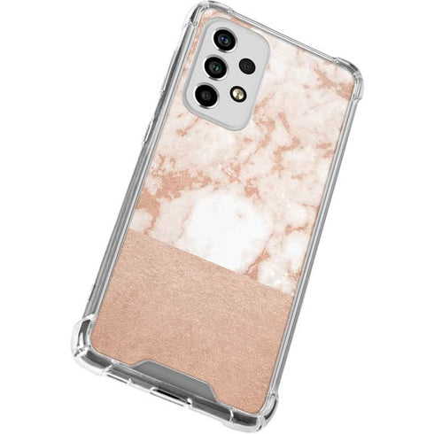 White Rose Gold Marble Galaxy A53 5G Clear Case