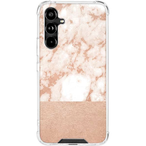 White Rose Gold Marble Galaxy A54 5G Clear Case