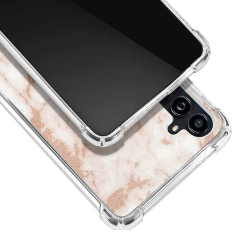 White Rose Gold Marble Galaxy A54 5G Clear Case