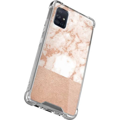 White Rose Gold Marble Galaxy A71 5G Clear Case