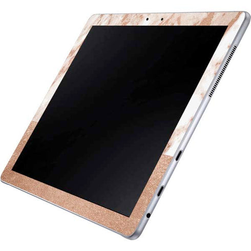 White Rose Gold Marble Galaxy Book 12in Skin