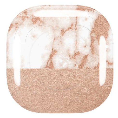 White Rose Gold Marble Galaxy Buds Pro Skin