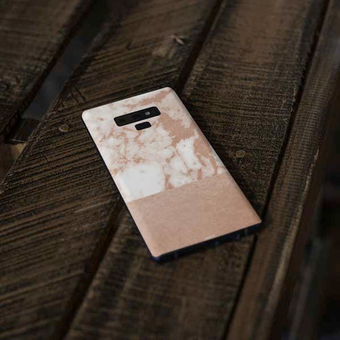 White Rose Gold Marble Galaxy Note 9 Skin