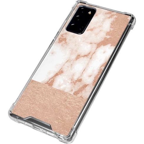 White Rose Gold Marble Galaxy Note20 5G Clear Case