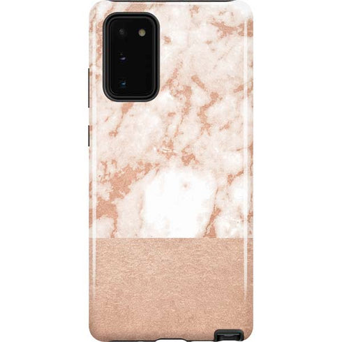White Rose Gold Marble Galaxy Note20 5G Pro Case