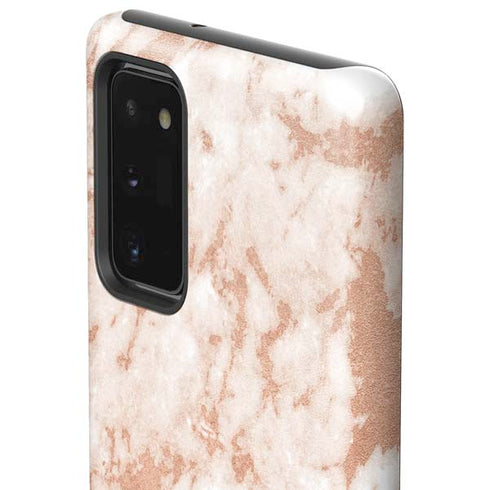 White Rose Gold Marble Galaxy Note20 5G Pro Case