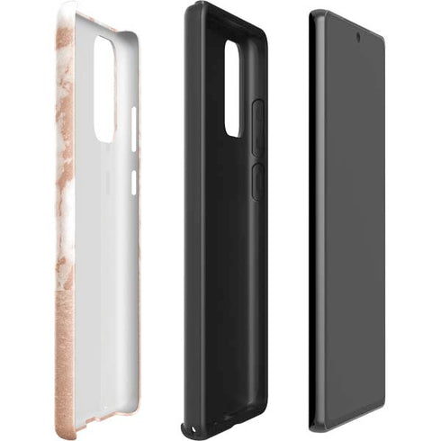 White Rose Gold Marble Galaxy Note20 5G Pro Case