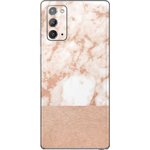 White Rose Gold Marble Galaxy Note20 5G Skin