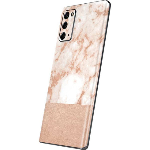 White Rose Gold Marble Galaxy Note20 5G Skin