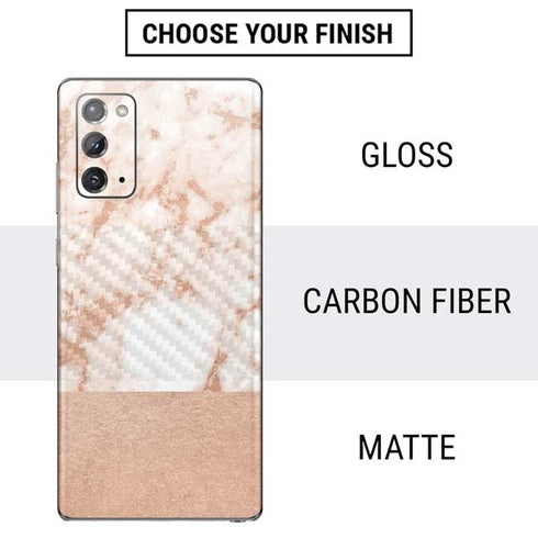 White Rose Gold Marble Galaxy Note20 5G Skin