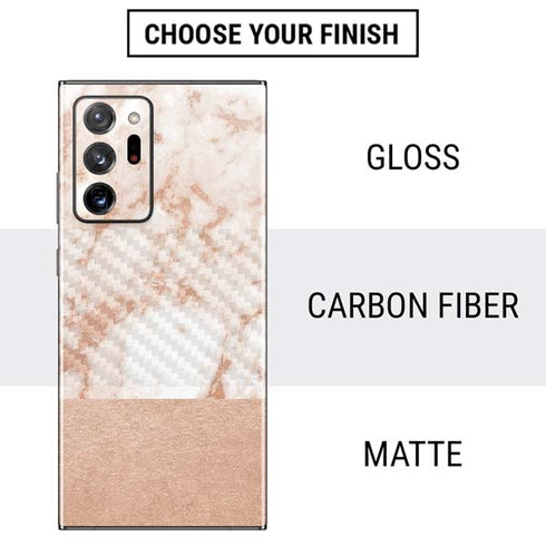 White Rose Gold Marble Galaxy Note20 Ultra 5G Skin