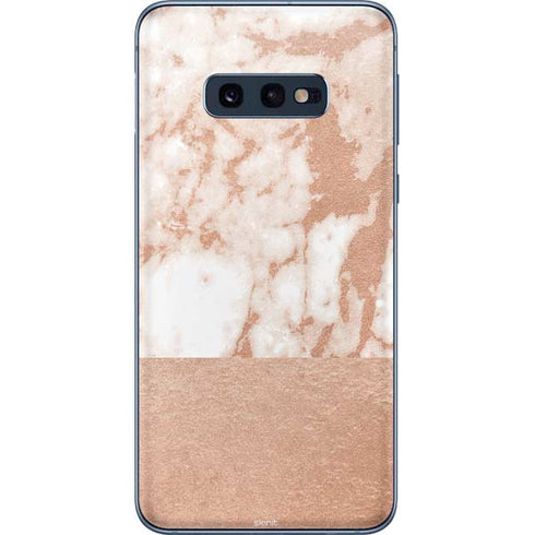 White Rose Gold Marble Galaxy S10e Skin
