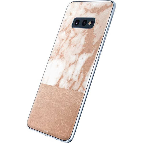 White Rose Gold Marble Galaxy S10e Skin