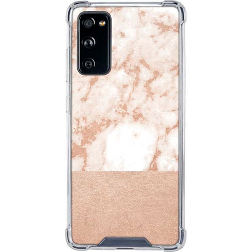 White Rose Gold Marble Galaxy S20 FE Clear Case