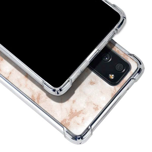 White Rose Gold Marble Galaxy S20 FE Clear Case