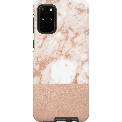White Rose Gold Marble Galaxy S20 Plus Pro Case