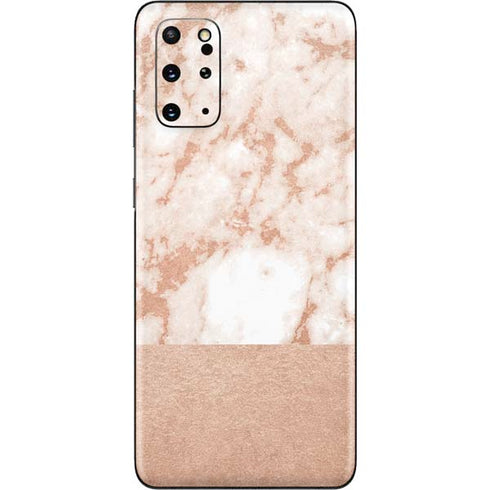 White Rose Gold Marble Galaxy S20 Plus Skin