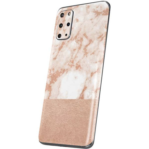White Rose Gold Marble Galaxy S20 Plus Skin