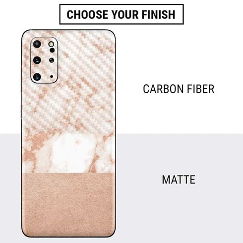White Rose Gold Marble Galaxy S20 Plus Skin