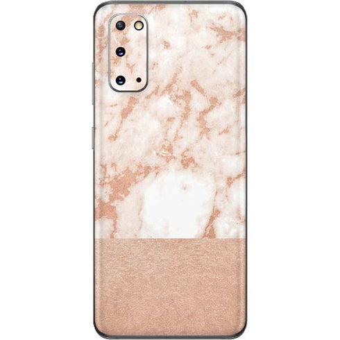 White Rose Gold Marble Galaxy S20 Skin