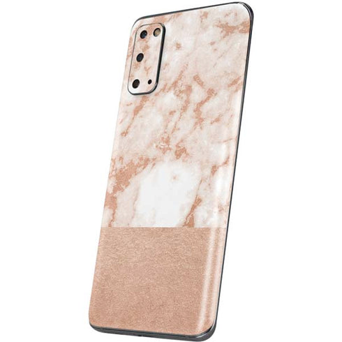 White Rose Gold Marble Galaxy S20 Skin
