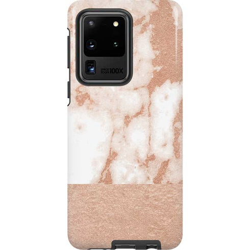 White Rose Gold Marble Galaxy S20 Ultra 5G Pro Case