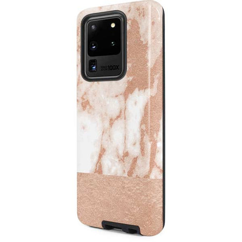 White Rose Gold Marble Galaxy S20 Ultra 5G Pro Case