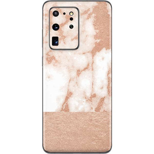 White Rose Gold Marble Galaxy S20 Ultra 5G Skin
