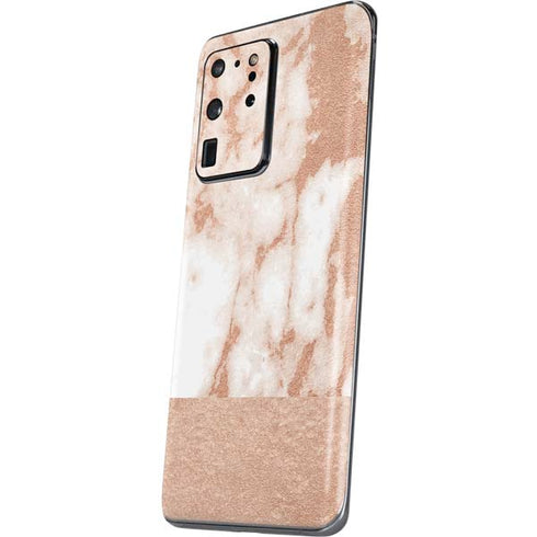 White Rose Gold Marble Galaxy S20 Ultra 5G Skin